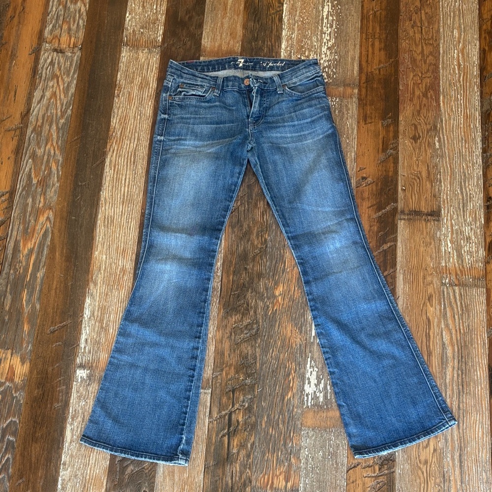 7 For All Mankind Dark Blue Flare Jeans
